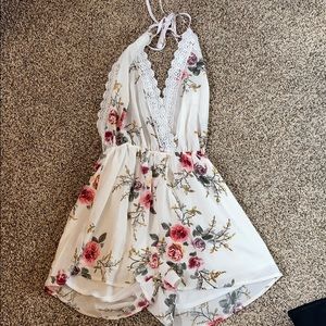 White floral romper